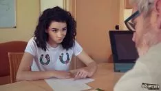 Play Sex With 80 Year Old Businessman Fucks A Brunette Girl With Curly Hair