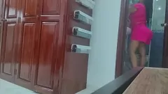 Play Covert Camera Catches Latina Stepmom in Lingerie After Shower